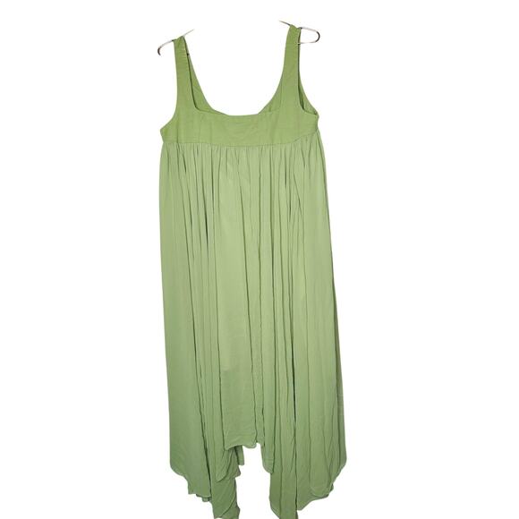 BIBHU MOHAPATRA COLLECTIVE Green Chiffon Shift Square Neck Empire Dress Size 14 - Picture 4 of 16